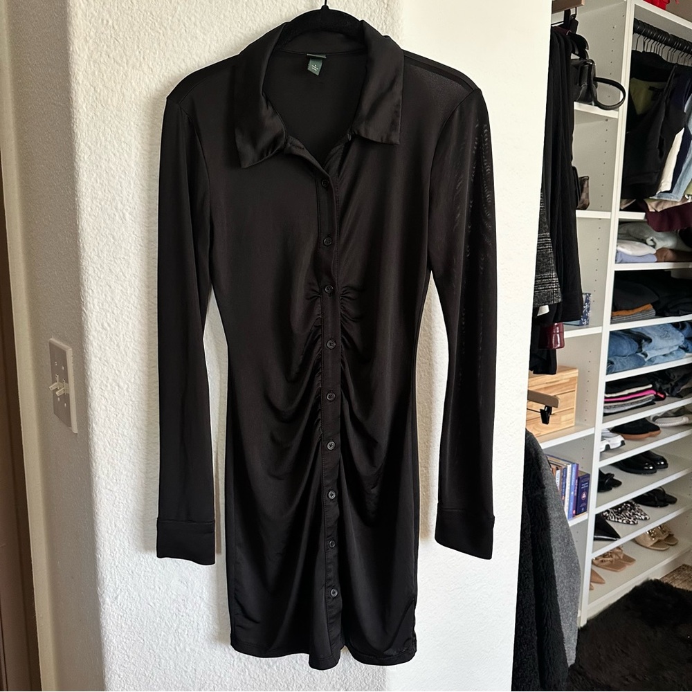 wild fable button-up long sleeve dress